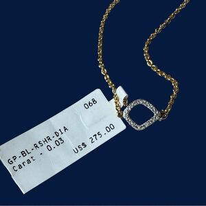 NWT Monica Vinader 0.03 Carat Diamond Mini Riva Pendant Chainlink Bracelet